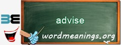 WordMeaning blackboard for advise